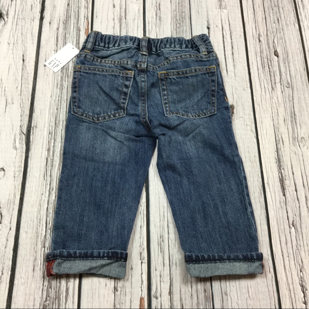 Gap Boys 0-3 Month Striped Shirt & Jeans Outfit - Picture 4 of 4